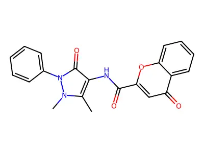 N-(1,5-dimethyl-3-oxo-2-phenyl-2,3-dihydro-1H-pyrazol-4-yl)-4-oxo-4H-chromene-2-carboxamide structure