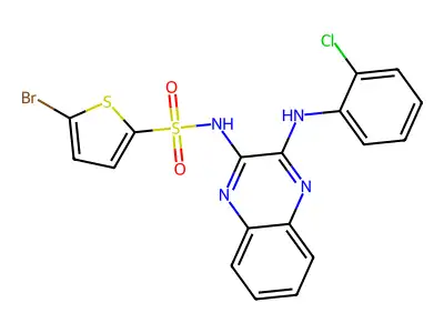5-bromo-N-{3-[(2-chlorophenyl)amino]quinoxalin-2-yl}thiophene-2-sulfonamide structure