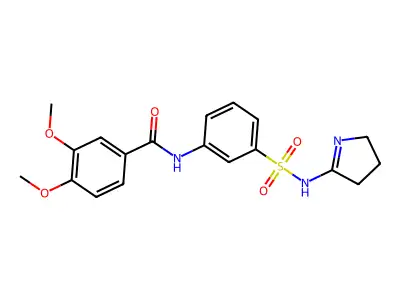 N-[3-(3,4-dihydro-2H-pyrrol-5-ylsulfamoyl)phenyl]-3,4-dimethoxybenzamide structure