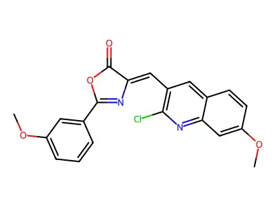 (4Z)-4-[(2-chloro-7-methoxyquinolin-3-yl)methylidene]-2-(3-methoxyphenyl)-1,3-oxazol-5-one structure