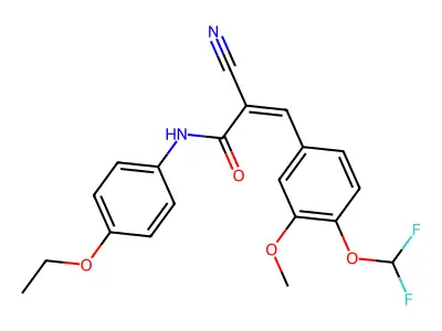 2-cyano-3-[4-(difluoromethoxy)-3-methoxyphenyl]-N-(4-ethoxyphenyl)prop-2-enamide structure