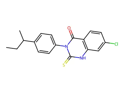 3-(4-sec-Butyl-phenyl)-7-chloro-2-mercapto-3H-quinazolin-4-one structure