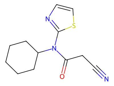 2-cyano-N-cyclohexyl-N-(1,3-thiazol-2-yl)acetamide structure