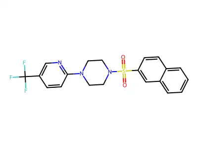 1-Naphthalen-2-ylsulfonyl-4-[5-(trifluoromethyl)pyridin-2-yl]piperazine structure