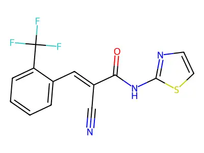 2-cyano-N-(1,3-thiazol-2-yl)-3-[2-(trifluoromethyl)phenyl]prop-2-enamide structure