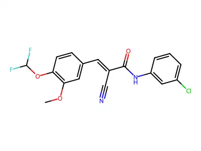 N-(3-chlorophenyl)-2-cyano-3-[4-(difluoromethoxy)-3-methoxyphenyl]prop-2-enamide structure