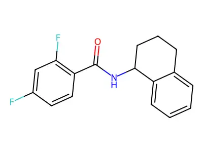 2,4-difluoro-N-(1,2,3,4-tetrahydronaphthalen-1-yl)benzamide structure