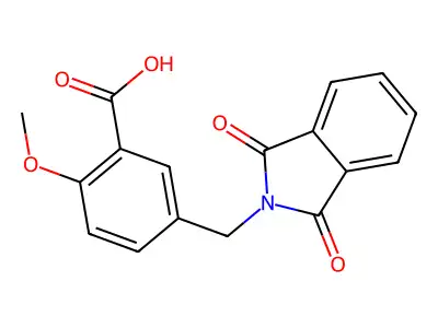 5-[(1,3-dioxo-2,3-dihydro-1H-isoindol-2-yl)methyl]-2-methoxybenzoic acid structure