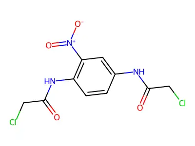 2-chloro-N-[4-(2-chloroacetamido)-3-nitrophenyl]acetamide structure