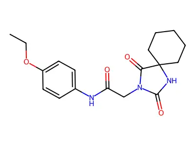 2-(2,4-dioxo-1,3-diazaspiro[4.5]dec-3-yl)-N-(4-ethoxyphenyl)acetamide structure