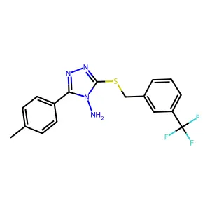 3-(4-methylphenyl)-5-{[3-(trifluoromethyl)benzyl]sulfanyl}-4H-1,2,4-triazol-4-amine structure