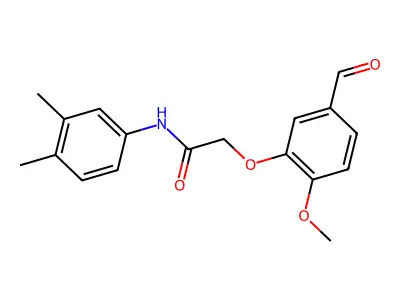 N-(3,4-dimethylphenyl)-2-(5-formyl-2-methoxyphenoxy)acetamide structure