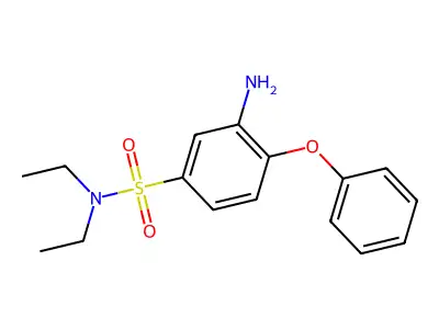 3-amino-N,N-diethyl-4-phenoxybenzene-1-sulfonamide structure