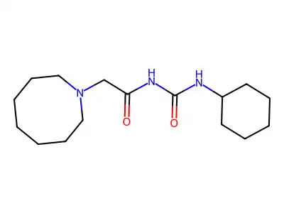 2-(azocan-1-yl)-N-(cyclohexylcarbamoyl)acetamide structure