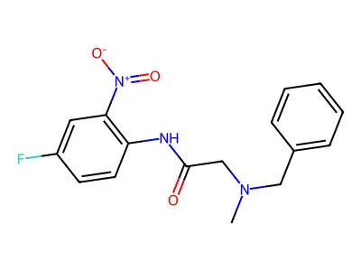 2-[benzyl(methyl)amino]-N-(4-fluoro-2-nitrophenyl)acetamide structure