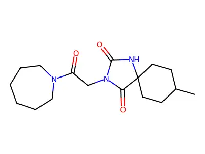 3-(2-Azepan-1-yl-2-oxoethyl)-8-methyl-1,3-diazaspiro[4.5]decane-2,4-dione structure