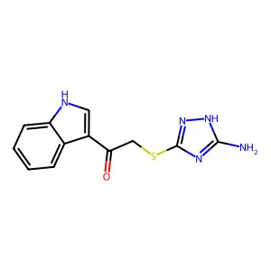 2-[(5-amino-4H-1,2,4-triazol-3-yl)sulfanyl]-1-(1H-indol-3-yl)ethan-1-one structure