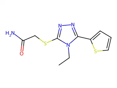 2-{[4-ethyl-5-(thiophen-2-yl)-4H-1,2,4-triazol-3-yl]sulfanyl}acetamide structure