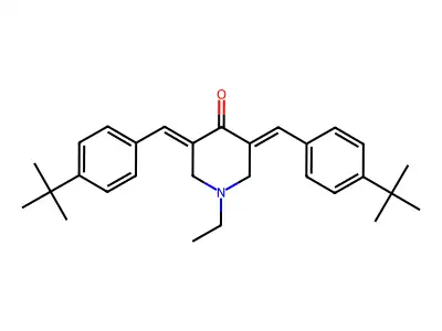 3,5-Bis(4-(tert-butyl)benzylidene)-1-ethylpiperidin-4-one structure
