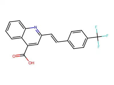 (E)-2-(4-(Trifluoromethyl)styryl)quinoline-4-carboxylic acid structure