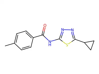N-(5-cyclopropyl-1,3,4-thiadiazol-2-yl)-4-methylbenzamide structure
