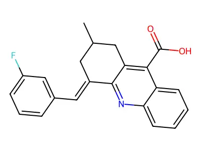 4-[(3-fluorophenyl)methylidene]-2-methyl-2,3-dihydro-1H-acridine-9-carboxylic Acid structure