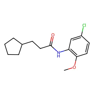 N-(5-chloro-2-methoxyphenyl)-3-cyclopentylpropanamide structure