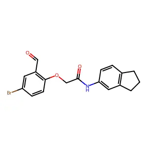 2-(4-bromo-2-formylphenoxy)-N-(2,3-dihydro-1H-inden-5-yl)acetamide structure