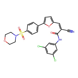 (E)-2-cyano-N-(3,5-dichlorophenyl)-3-[5-(4-morpholin-4-ylsulfonylphenyl)furan-2-yl]prop-2-enamide structure