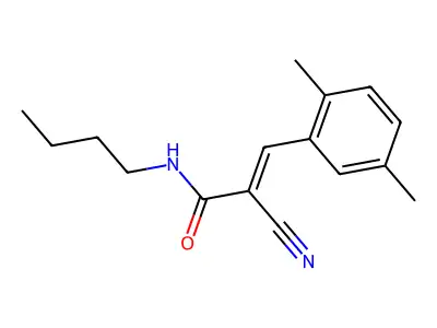 N-butyl-2-cyano-3-(2,5-dimethylphenyl)prop-2-enamide structure