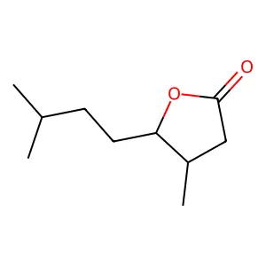 Dihydro-4-methyl-5-(3-methylbutyl)-2(3H)-furanone structure