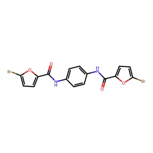 5-bromo-N-[4-[(5-bromofuran-2-carbonyl)amino]phenyl]furan-2-carboxamide structure