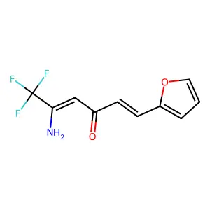 (1E,4Z)-5-amino-6,6,6-trifluoro-1-(furan-2-yl)hexa-1,4-dien-3-one structure