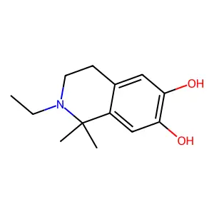 2-Ethyl-1,1-dimethyl-1,2,3,4-tetrahydroisoquinoline-6,7-diol structure