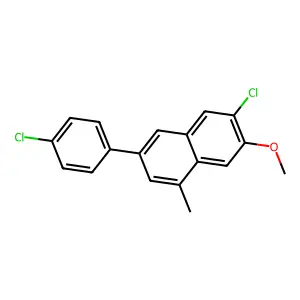 6-Chloro-3-[4-chlorophenyl]-7-methoxy-1-methylnaphthalene structure