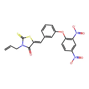 3-allyl-5-[3-(2,4-dinitrophenoxy)benzylidene]-2-thioxo-1,3-thiazolidin-4-one structure