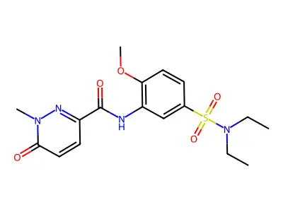N-[5-(diethylsulfamoyl)-2-methoxyphenyl]-1-methyl-6-oxopyridazine-3-carboxamide structure