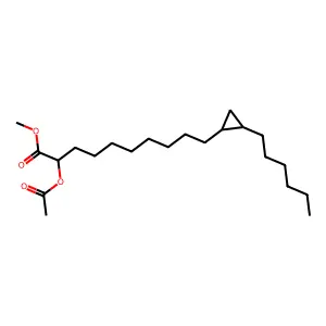 alpha-(Acetyloxy)-2-hexylcyclopropanedecanoic acid methyl ester structure