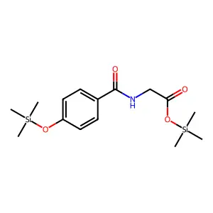 Glycine, N-[4-[(trimethylsilyl)oxy]benzoyl]-, trimethylsilyl ester structure