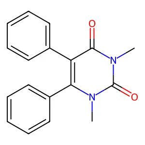 2,4(1H,3H)-Pyrimidinedione, 1,3-dimethyl-5,6-diphenyl- structure