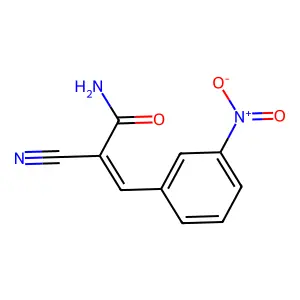 Alpha-cyano-3-nitrocinnamamide structure