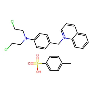 Quinolinium, 1-(p-(bis(2-chloroethyl)amino)benzyl)-, p-toluenesulfonate structure