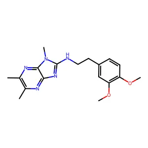 Phenethylamine, 3,4-dimethoxy-N-(1,5,6-trimethyl-1H-imidazo(4,5-b)pyrazin-2-yl)- structure