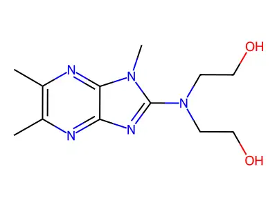 Ethanol, 2,2'-((1,5,6-trimethyl-1H-imidazo(4,5-b)pyrazin-2-yl)imino)bis- structure