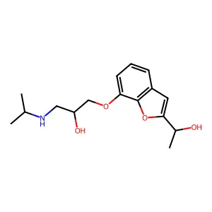 2-(Hydroxyethyl)-7-(2-hydroxy-3-isopropylaminopropoxy)benzofuran structure