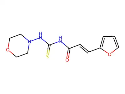 (E)-3-(furan-2-yl)-N-(morpholin-4-ylcarbamothioyl)prop-2-enamide structure