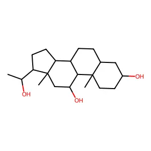 5-beta-Pregnane-3-alpha,11-alpha,20-beta-triol structure