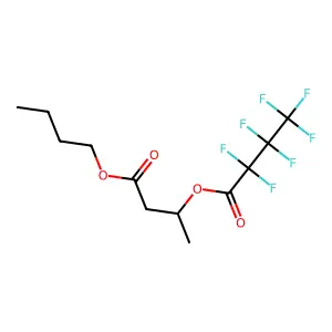 Butanoic acid, heptafluoro-, 3-butoxy-1-methyl-3-oxopropyl ester structure