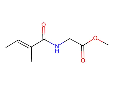 Methyl 2-(2-methylbut-2-enoylamino)acetate structure