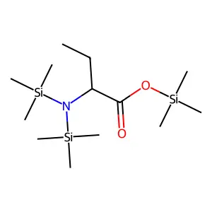 Butanoic acid, 2-amino, O,N,N-tris-TMS structure